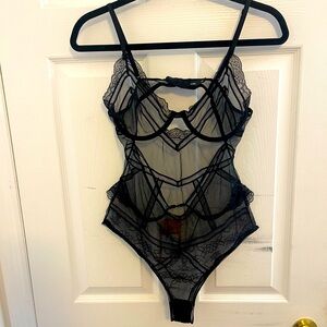 Undiz lace mesh cutout body suit goth rave fairy dark romantic vampire Victorian